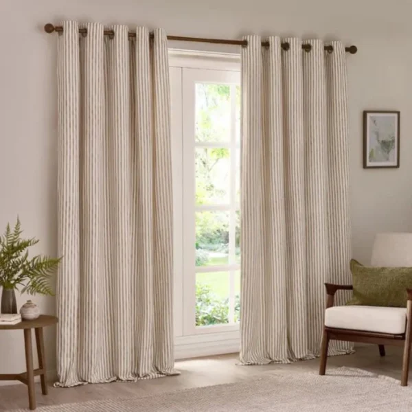 Yard Hebden Striped Eyelet Curtains